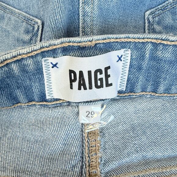 PAIGE HIGH RISE SARAH STRAIGHT JEANS RAW HEM BUTTON FLY BOHO DENIM 29 - Picture 6 of 10